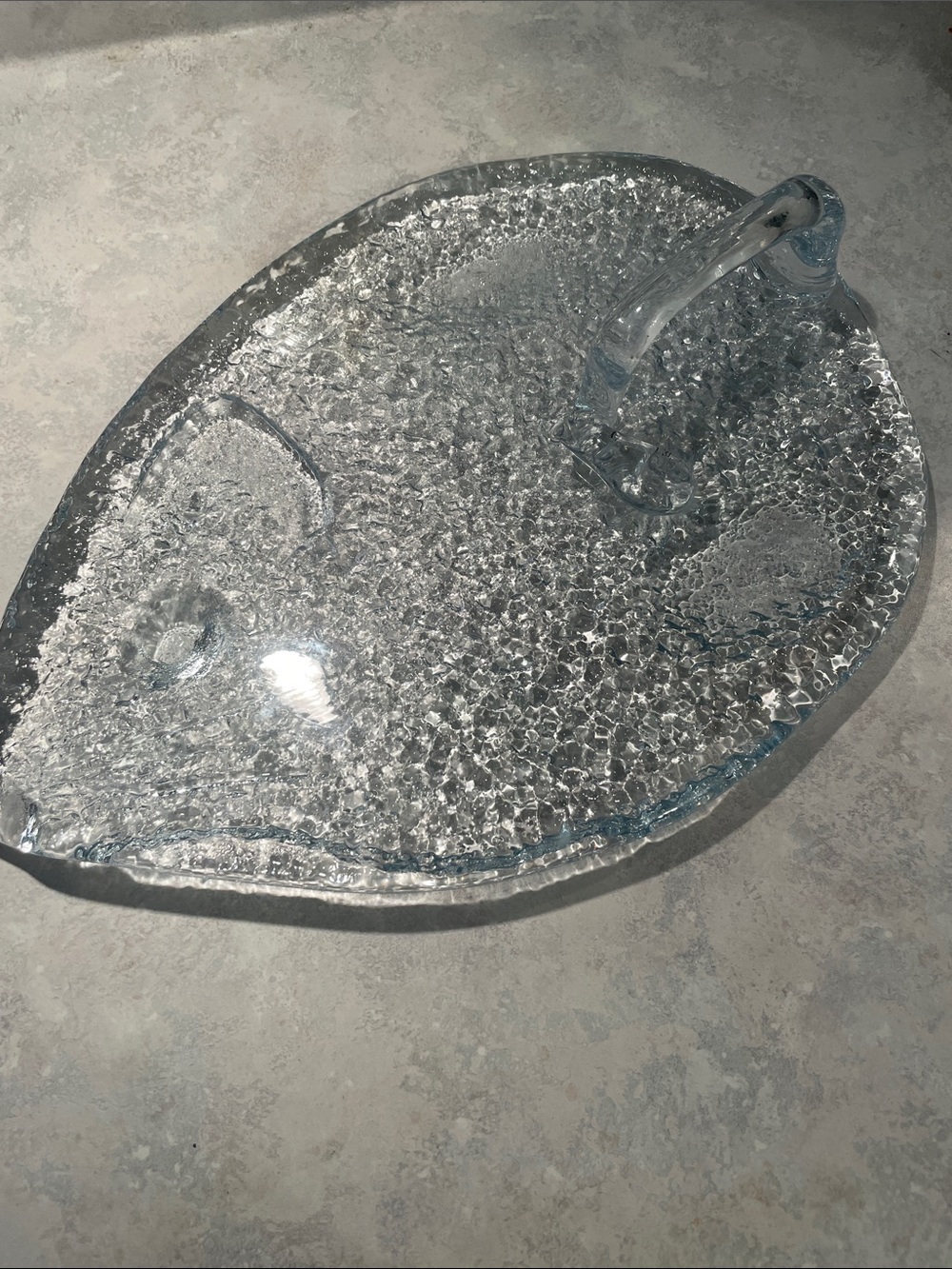 Vintage Blenko Glass Mouse Cheese Platter